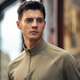 Mr. Bu stand collar half-tight grinding long-sleeved T-shirt 2025 autumn new color top men's BT16861 wheat straw green S __165