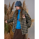 Fairy's Pocket Retro Fun Embroidered Plaid Shirt Women's 2025 Autumn and Winter New Long Sleeve Shirt Jacket Plaid Gray M