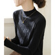 Yu Zhaolin (YUZHAOLIN) soft and waxy half-high collar knitted bottoming shirt with texture for women in autumn and winter new style with high-end western style slim sweater black