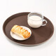 Jieyi large tray rectangular round tray non-slip tea tray plastic tray hotel serving tray food tray tray plastic brown round 35CM