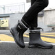 Herren Regenschuhe elastische Kordelschnur Mittelröme nicht rutschfeste wasserdichte Schuhe Weiche Sohle Wasserstiefel Dicke Sohle bequeme Küchenkleidung-resistente helle Schuhe Schwarz plus wasserdichtes Mund, nicht entfernt zu werden 43