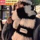 Bei Chuzhong scarf hand-knitted diy for girlfriend birthday gift female material bag thick wool couple male hand-knit scarf black and white stripes 4 balls of wool + knitting artifact + cloth label gift bag warm winter gift for your loved ones