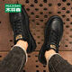 Mulinsen men's shoes autumn and winter new warm casual shoes men's versatile high-top sneakers outdoor business leather shoes black 40