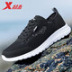 Xtep Men's Shoes Sports Shoes Running Shoes Outdoor Leisure River Tracing Shoes Travel Men's Hollow Soft Sole Mesh Shoes Black (Large Mesh Breathable) 40