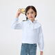 INMAN children's clothing girls lace collar shirt spring and autumn fashionable casual long-sleeved tops for middle and older children and girls off-white 140