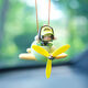 Yusenyi Bubble Mart Propeller Small Airplane Car Pendant Car Pendant Feeling Rearview Mirror Pendant 2025 New Little Sweet Bean Pink Baby Propeller Purple Airplane