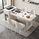 YIQICHENGPIN slate island table integrated household retractable small-sized cream island kitchen multi-functional guide table island table rail socket double hole tea stove 1.4 meters single island table