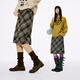 
MMLG retro plaid wool skirt for women in early autumn 2025 new Korean Korean style sweet and salt casual skirt deep coffee plaid S