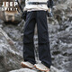 JEEP SPIRIT Jeep American overalls men's autumn and winter loose outdoor assault paratrooper sweatpants black XL