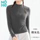 NOME half-zip bottoming shirt for women in autumn and winter slim fit polar fleece warm outdoor top long-sleeved T-shirt white L