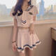 Universal large size 160 Jin Jin is equal to 0.5 kg JK uniform pure lust hot girl sexy summer college style waist shirt short pleated skirt two-piece set white and blue student suit (underwear) XL (140160 Jin Jin is equal to 0.5 kg)