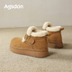 Agsdon snow boots for women in winter new style velvet warm Birkenstock cotton shoes for women thick-soled cotton boots Y154110 Maroon 37