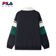 FILA Antibacterial Children's Clothing Tops 2025 Winter New Boys' Sports Pullover Sweatshirt RD Sapphire-NV 170