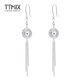 TTMIX Honeycomb Straw Hat Platinum Earrings pt950 Platinum Ear Hook Women's Tassel Platinum Earrings Bohemian Style 4.7-4.9g