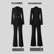 Business suit suit for women 2025 new high-end workplace interview formal wear women's suit jacket work clothes black jacket + micro-flared pants L