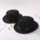 Woodpecker retro British Korean version autumn and winter bowler hat woolen flat top men's and women's British jazz hat casual hat black M (56-58cm)