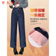 RLAS small wide-legged denim down pants for women winter outer wear 2025 new minus 40 degree cold protection and warm thick cotton pants denim blue down S 80-95Jin Jin equals 0.5 kg