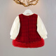 Girls suit dress autumn and winter style baby velvet princess dress baby one-year-old dress children's vest skirt red velvet style 80 cm