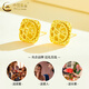 CHINA GOLD 18K gold sugar cube earrings for women, straight needle type for pierced ears, Valentine's Day birthday gift for girlfriend and wife 18K gold sugar cube earrings, one pair, about 0.45g