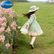 A 21 FUNB Girls 2026 Autumn and Winter New Lolita Sweet Dress Palace Style Western Style Princess Dress Birthday Puffy Dress A79 Green Western Style Sweet Dress 120 cm