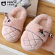 Piggy Banner men and women's indoor and outdoor wear home warm soft-soled cute plush children's cotton slippers MT2502 beige 34