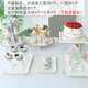 He Jiagong birthday arrangement dessert table ornaments wedding display shelf disposable three-layer table cake tray snack rack white dessert table large wave white package 70