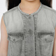 Jiangnan Buyi (JNBY) children's casual sleeveless shirt denim light blue 150