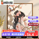Kazuo Chinese ancient style girl digital oil painting DIY new Chinese style hand-painted painting fill color acrylic oil painting decorative painting SJ16859 50*65cm photo frame (color optional) + brush pigment