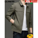 Lilang autumn Lilang jacket thin 2025 short men's lapel fashion trend young and middle-aged casual jacket new light coffee XL 180/96A