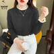 Woodpecker velvet thickened German velvet half turtleneck long-sleeved bottoming shirt for women autumn and winter new inner T-shirt lace warm top oatmeal color one-piece velvet 2XL 125-140Jin Jin equals 0.5 kg