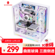 玩嘉问界PLUS白色一体式曲面玻璃海景房机箱游戏电脑台式机ATX/360水冷/背插三面侧透TypeC/ARGB灯条