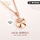 COISEE.YL 18K gold four-leaf clover necklace for women, rose gold fashion jewelry, heart-warming Valentine's Day birthday gift for girlfriend, 18K color gold four-leaf clover necklace (rose gold)