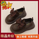 G.duck2025 Xiaoxiangfeng girls children's princess leather shoes new children's shoes spring and autumn girls spring single shoes baby British dark brown upgraded version 27 inner length 16.6 cm