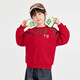 Many boys' national trend plus velvet red sweatshirt New Year's clothing autumn and winter casual sports tops for older children