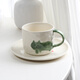 Erstes Konzept Kleine frisch handbemalte Kätzchen Keramik Becher Haus Nachmittag Tee Tee Wasser Tasse Büro Milch Kaffeetasse grüne Kätzchen Teller 15906 klein