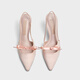 CHARLES&KEITH缎面蝴蝶结尖头高跟凉鞋女生日礼物CK1-60361556 Light Pink浅粉色 35