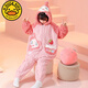 G.DUCKKIDS2024 Autumn and Winter Children's One-piece Pajamas Coral Velvet Hooded Cartoon Girls' Sleeping Bags for Big Children and Girls Home Clothes KYM One-piece Velvet-226 Egg Boy One Size 12
