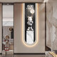 Elektronische Uhr Hängende Wand Langstreifen modernes Licht Luxus Wohnzimmer Wanli Wanduhr gewalttätiger Bär High-End-Eingang vertikaler Streifen Dekoration 14699 [mit digitaler Displayuhr] 60*180 cm x reguläres Malerei ohne leichten Stil [digitaler Display-Bildschirm + Power Bank Bank