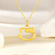 Chow Tai Sang pure gold 999 Kitty carved cat gold pendant hellokitty bow platinum bracelet gold KITTY cat pendant + 18k titanium gold chain (long-lasting color)