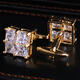 Lieshang men's French shirt cufflinks, formal suit shirt, long-sleeved double-layer folding cuff buttons, gold white crystal, gold four-square white crystal cufflinks