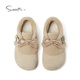 斯纳菲儿童棉鞋女童加绒保暖勃肯鞋小女孩时尚软底可爱毛毛鞋浅卡其27