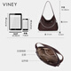 Viney cowhide tote bag women's bag large capacity crossbody bag brand birthday gift for girlfriend and wife brown practical shoulder bucket bag light luxury high-end fashion versatile casual commuting bag