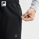 FILA official men's knitted trousers 2025 winter new fitness sports basic plus fleece straight pants dark black-BK 3XL 190/96A/XXXL