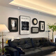 Huaixu Italian minimalist living room decorative painting black and gray high-end sofa background wall hanging painting niche art combination mural JD31576 minimalist charm 30*40/40*50/20*20/30*20/30*40 pvc elegant black edge rounded corner picture frame flat art cloth surface non-reflective