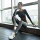 Vandis Yoga Suit with Bra Pad for Women Autumn Tight-fitting Quick-drying Running Training Pilates Fitness Sports Top Smoked Chestnut Gray and Mandarin Red Long Sleeves + Smoked Chestnut Gray and Mandarin Red Trousers XL _ Recommended 125-140Jin Jin is equal to 0.5kg