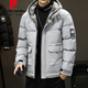 皮尔卡丹（pierre cardin）棉服男冬季新款加棉保暖棉衣外套男防风连帽羽面包绒上衣服男 黑色 XL