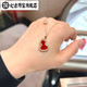 Heart ancient quality 18K gold gourd necklace new red and white mother-of-pearl rose gold diamond pendant clavicle chain neck double pendant rose gold red necklace