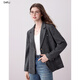 Betu women's 2025 autumn new suit fashionable high-end gray temperament commuting smart suit jacket 2509T24 dark gray S