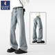 Джинсы Woodpecker, мужские осенние и зимние дымчато-серые, слегка расклешенные брюки 2025 года, новые прямые брюки, американские уличные брюки с ятаганом для мужчин, дымчатый ясень, L 110-125Jin Jin, вес 0,5 кг.