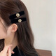 Retro camellia velvet hair clip for women with side broken hair bangs clip headband hair clip camellia velvet 1 black + 1 red